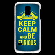 Coque Samsung Galaxy S5 Mini Keep Calm and Be Furious Bleu