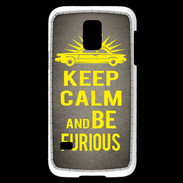 Coque Samsung Galaxy S5 Mini Keep Calm and Be Furious Gris