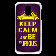Coque Samsung Galaxy S5 Mini Keep Calm and Be Furious Violet
