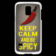 Coque Samsung Galaxy S5 Mini Keep Calm and Be Spicy Gris