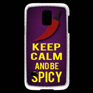Coque Samsung Galaxy S5 Mini Keep Calm and Be Spicy Violet