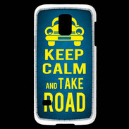 Coque Samsung Galaxy S5 Mini Keep Calm and Take o road 2 Bleu