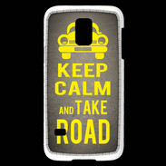 Coque Samsung Galaxy S5 Mini Keep Calm and Take o road 2 Gris