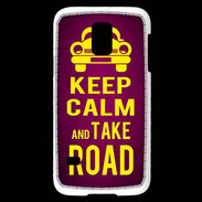 Coque Samsung Galaxy S5 Mini Keep Calm and Take o road 2 Rose