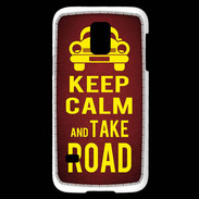 Coque Samsung Galaxy S5 Mini Keep Calm and Take o road 2 Rouge