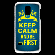 Coque Samsung Galaxy S5 Mini Keep Calm and Be the First Bleu
