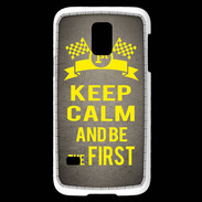 Coque Samsung Galaxy S5 Mini Keep Calm and Be the First Gris