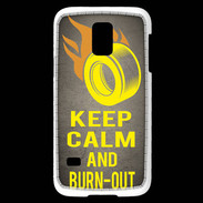 Coque Samsung Galaxy S5 Mini Keep Calm and Burn Out Gris