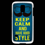 Coque Samsung Galaxy S5 Mini Keep Calm and Have a good Style Bleu