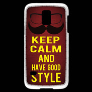 Coque Samsung Galaxy S5 Mini Keep Calm and Have a good Style Rouge