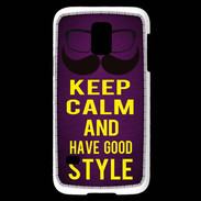 Coque Samsung Galaxy S5 Mini Keep Calm and Have a good Style Violet