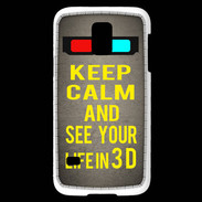 Coque Samsung Galaxy S5 Mini Keep Calm and See your life 3D Gris