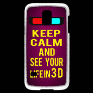 Coque Samsung Galaxy S5 Mini Keep Calm and See your life 3D Rose