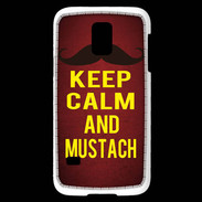 Coque Samsung Galaxy S5 Mini Keep Calm and Mustach Rouge