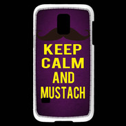 Coque Samsung Galaxy S5 Mini Keep Calm and Mustach Violet