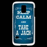 Coque Samsung Galaxy S5 Mini Keep Calm and Take Jack Bleu