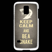 Coque Samsung Galaxy S5 Mini Keep Calm and Be a Snake Gris