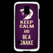 Coque Samsung Galaxy S5 Mini Keep Calm and Be a Snake Violet