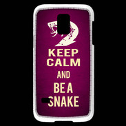 Coque Samsung Galaxy S5 Mini Keep Calm and Be a Snake Rose