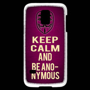 Coque Samsung Galaxy S5 Mini Keep Calm and Be Anonymous Rose