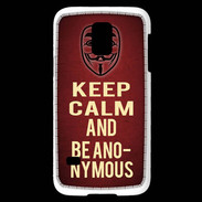 Coque Samsung Galaxy S5 Mini Keep Calm and Be Anonymous Rouge