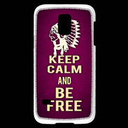 Coque Samsung Galaxy S5 Mini Keep Calm and Be Free Rose
