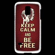 Coque Samsung Galaxy S5 Mini Keep Calm and Be Free Rouge