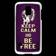 Coque Samsung Galaxy S5 Mini Keep Calm and Be Free Violet