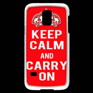 Coque Samsung Galaxy S5 Mini Keep Calm and Carry on Rouge