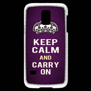 Coque Samsung Galaxy S5 Mini Keep Calm and Carry on Violet