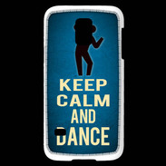 Coque Samsung Galaxy S5 Mini Keep Calm and Dance Bleu
