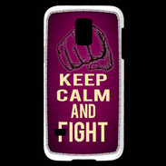 Coque Samsung Galaxy S5 Mini Keep Calm and Fight Rose