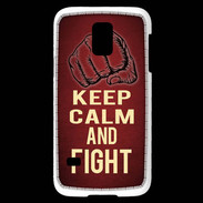 Coque Samsung Galaxy S5 Mini Keep Calm and Fight Rouge