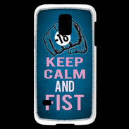 Coque Samsung Galaxy S5 Mini Keep Calm and Fist BLeu