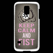 Coque Samsung Galaxy S5 Mini Keep Calm and Fist Gris