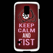 Coque Samsung Galaxy S5 Mini Keep Calm and Fist Rouge