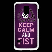 Coque Samsung Galaxy S5 Mini Keep Calm and Fist Violet