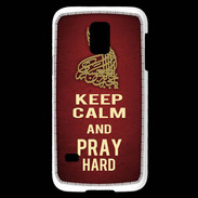 Coque Samsung Galaxy S5 Mini Keep Calm and Pray Muslim Rouge