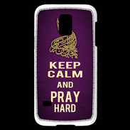 Coque Samsung Galaxy S5 Mini Keep Calm and Pray Muslim Violet