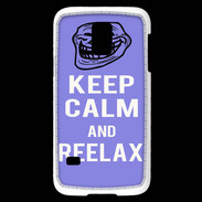 Coque Samsung Galaxy S5 Mini Keep Calm and Be Reelax Bleu
