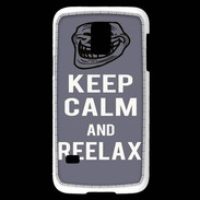 Coque Samsung Galaxy S5 Mini Keep Calm and Reelax Gris