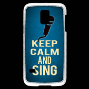 Coque Samsung Galaxy S5 Mini Keep Calm and Sing Bleu