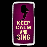 Coque Samsung Galaxy S5 Mini Keep Calm and Sing Rose