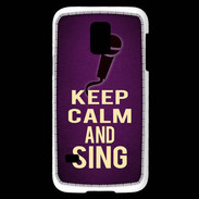 Coque Samsung Galaxy S5 Mini Keep Calm and Sing Violet
