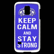 Coque Samsung Galaxy S5 Mini Keep Calm and Stay strong Bleu