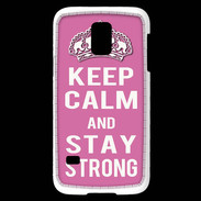 Coque Samsung Galaxy S5 Mini Keep Calm and Stay strong Rose