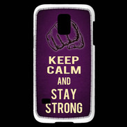 Coque Samsung Galaxy S5 Mini Keep Calm and Stay strong Violet