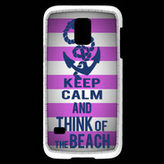 Coque Samsung Galaxy S5 Mini Keep Calm and Think Beach Rose