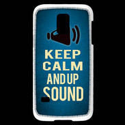 Coque Samsung Galaxy S5 Mini Keep Calm and Up Sound Bleu