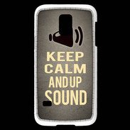 Coque Samsung Galaxy S5 Mini Keep Calm and Up Sound Gris